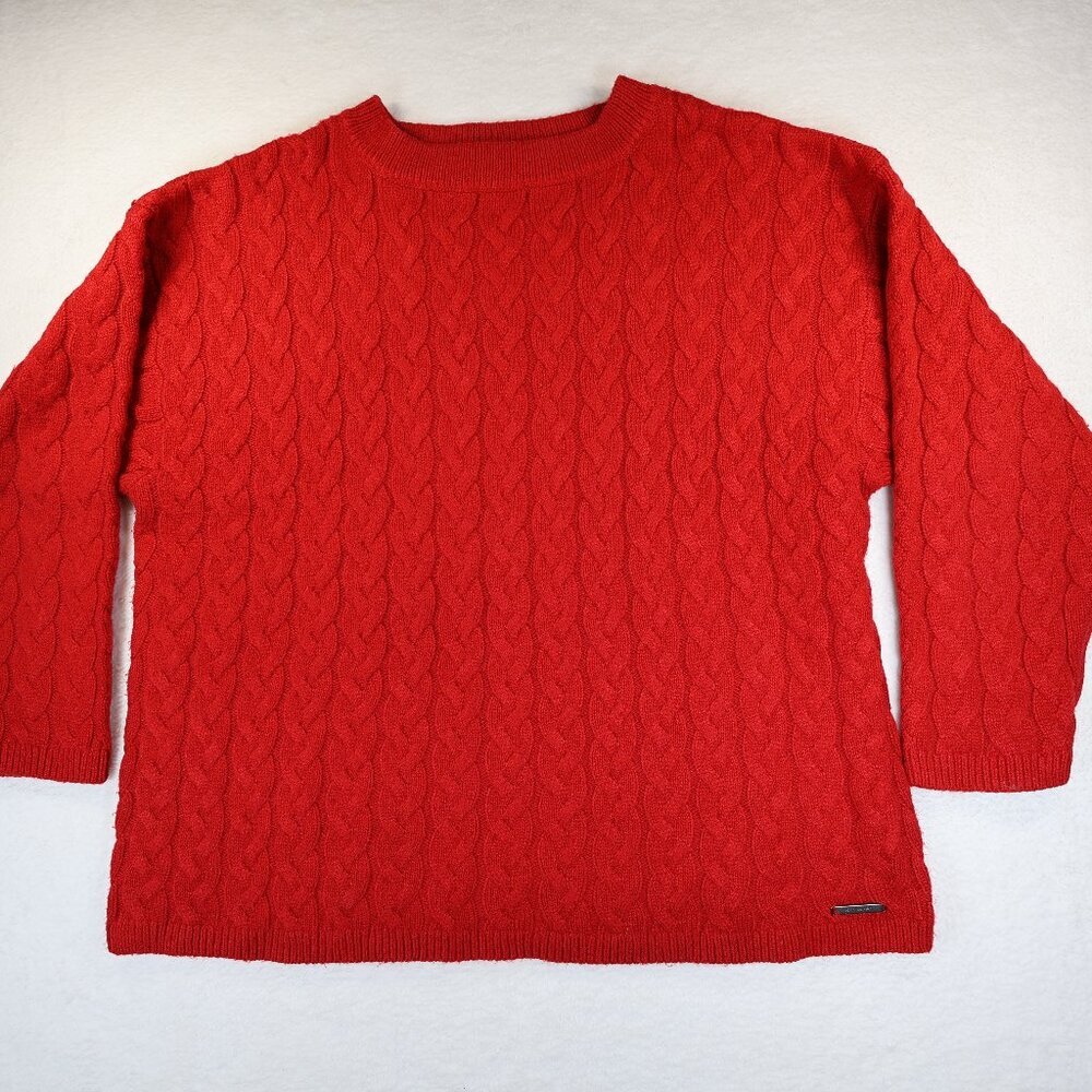 Peace Love World Cable Sweater Size XL‎ Red